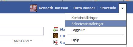 Blockera inbjudningar på Facebook - Steg 1