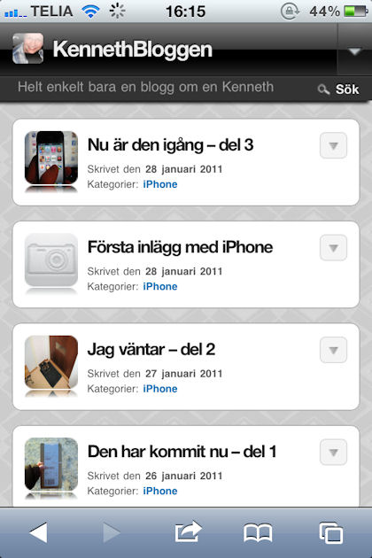 Skärmdump i iPhone