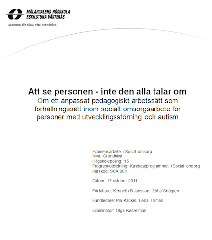 Titelsidan till vårt examensarbete